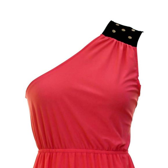 One Shoulder Studded Empire Waist Dress - Picture 2 of 2